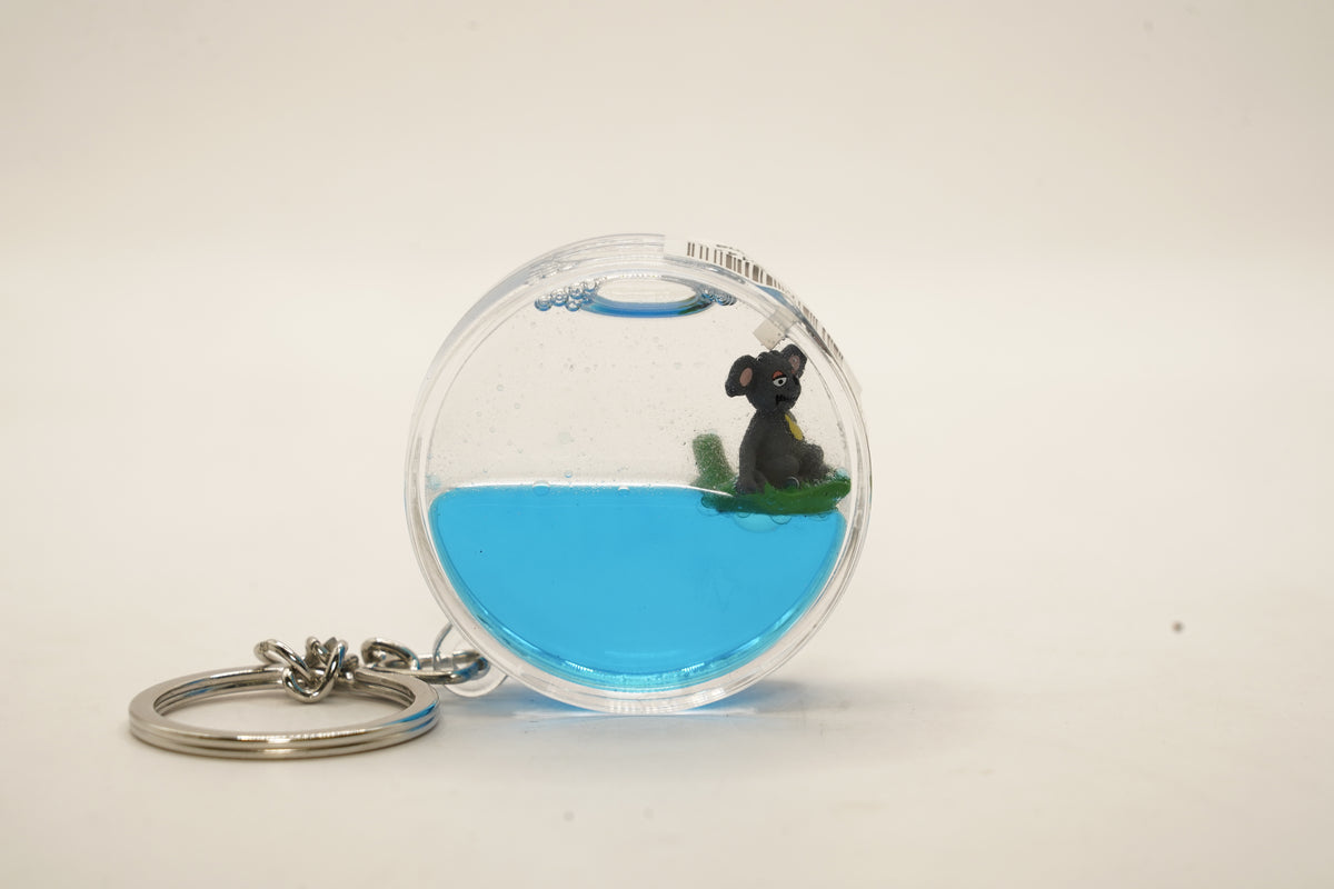 Koala on Leaf Round Keyring