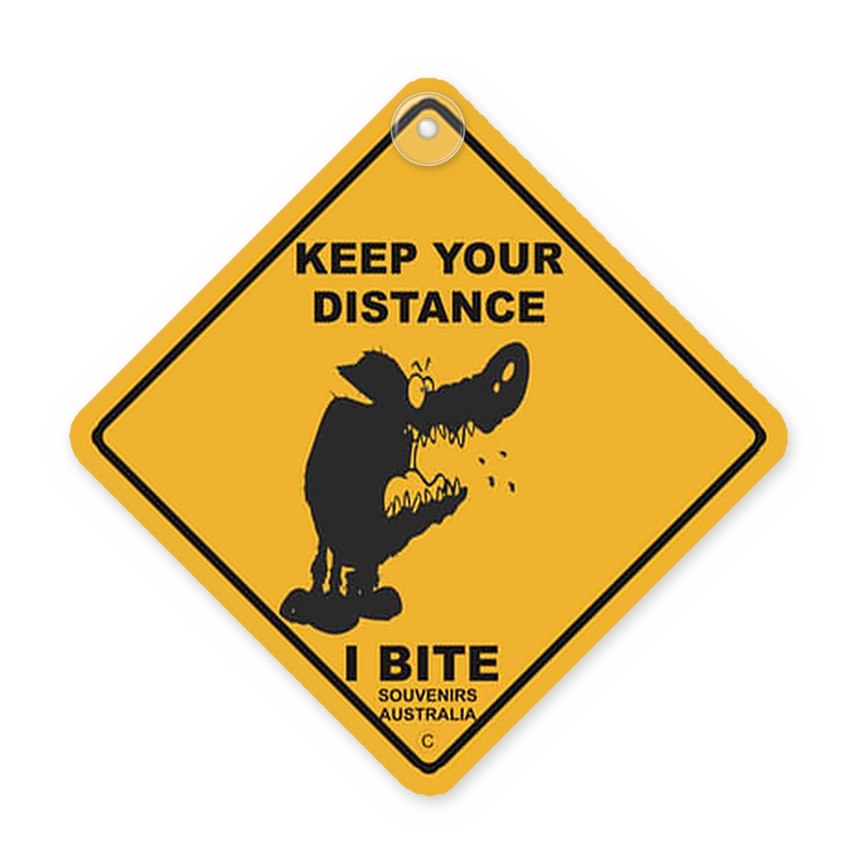 Tasmanian Devil Roadsign with Suction Cup