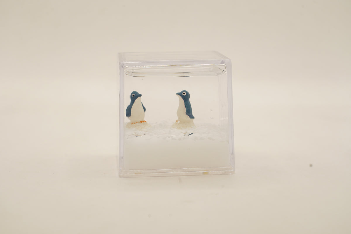 Penguin Paperweight Cube- White Liquid