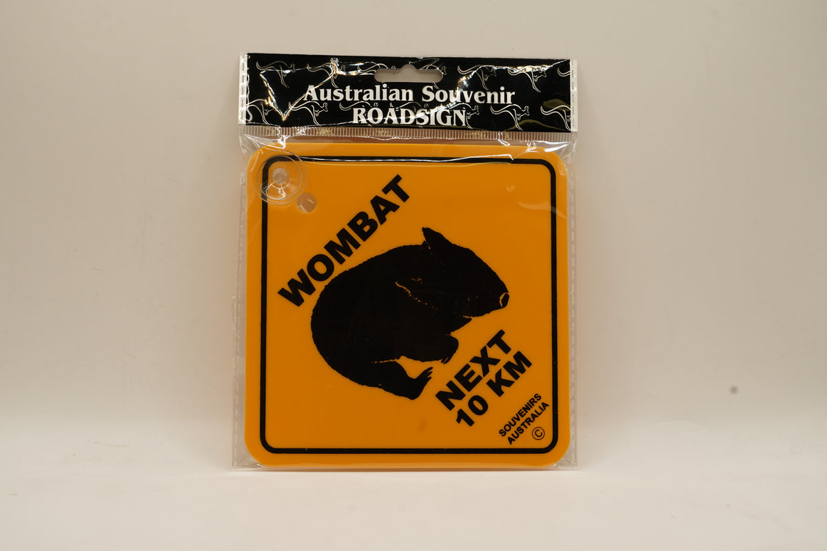 Wombat Roadsign with Suction Cups