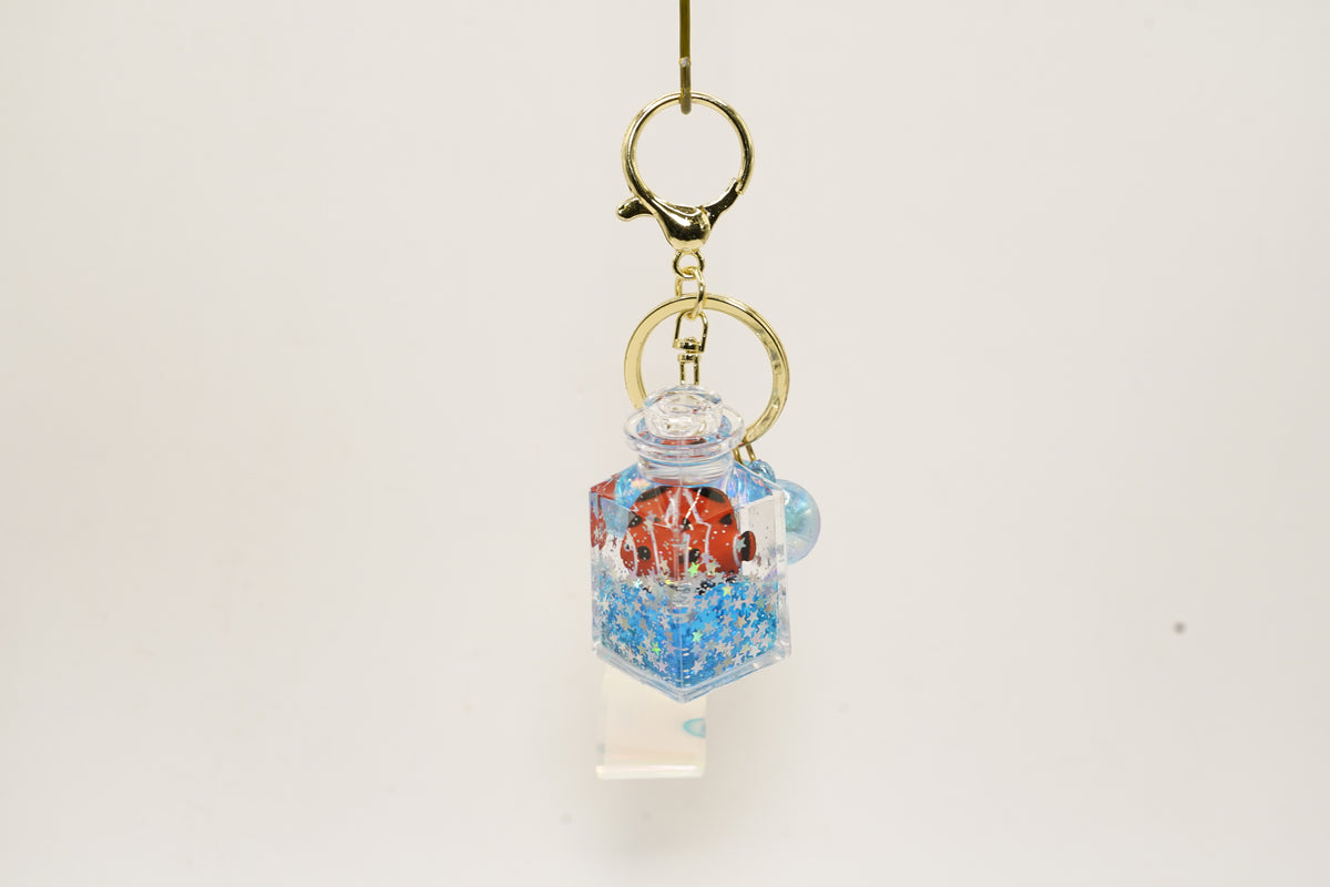 Fish Square Bottle Keyring