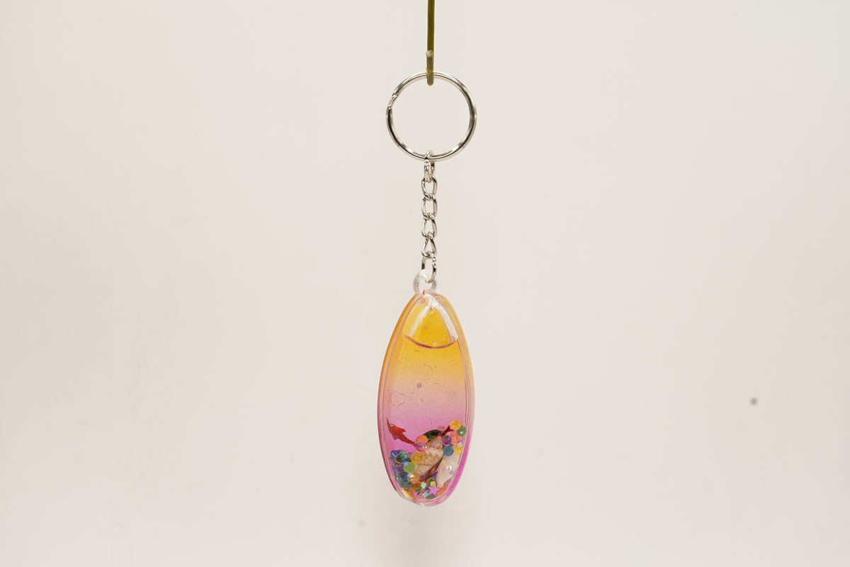 Surfboard Glitter Keyring