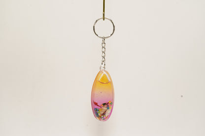 Surfboard Glitter Keyring