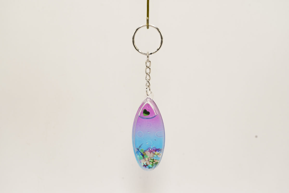 Surfboard Glitter Keyring
