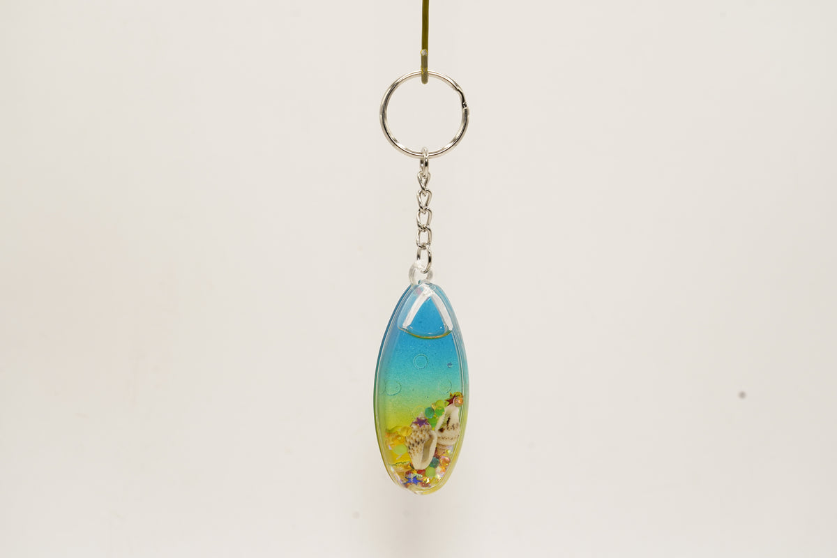 Surfboard Glitter Keyring