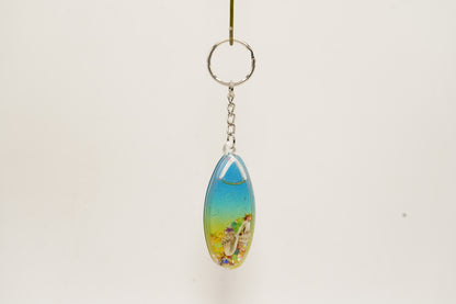 Surfboard Glitter Keyring