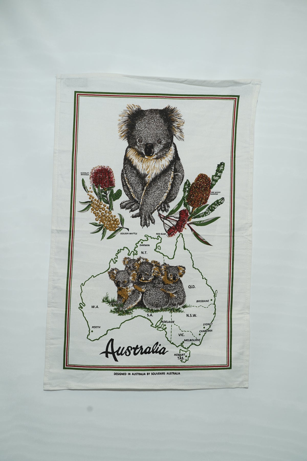 Koala Map Tea Towel