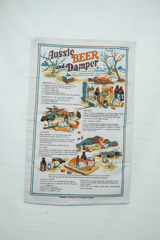 Aussie Beer & Damper Tea Towel