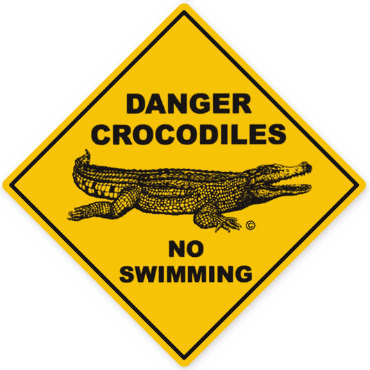 Danger Crocodiles Roadsign Magnet