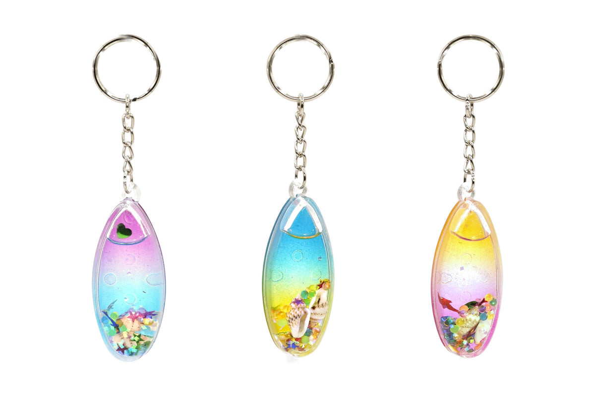 Surfboard Glitter Keyring